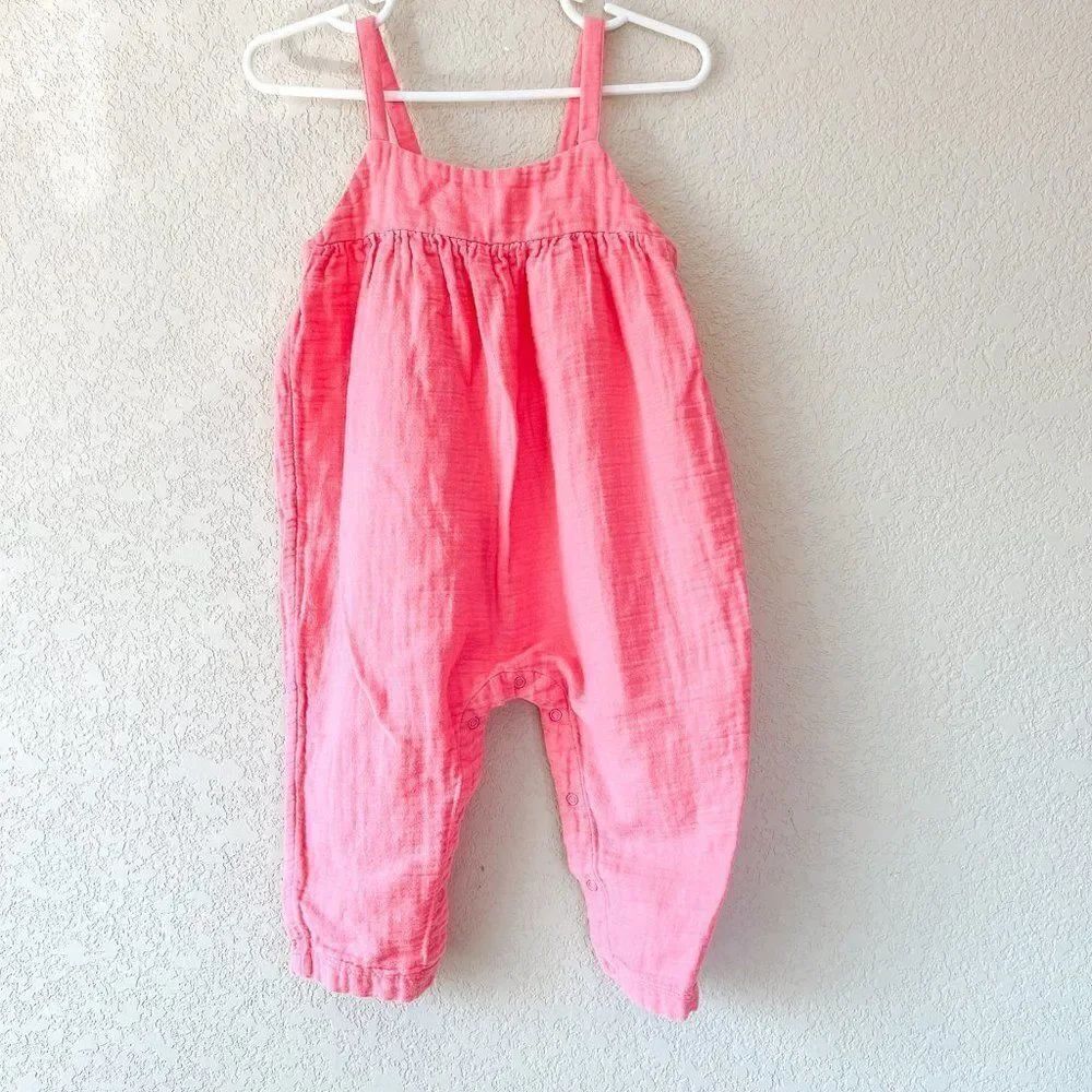 Nordstrom Organic Cotton Pink Romper, Size 12M